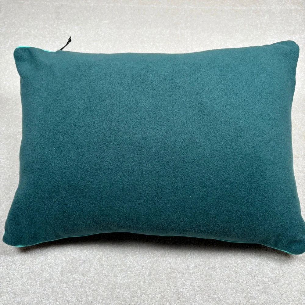 Rumpl Stuffable Travel Pillow Cascade Fade Ombre Teal Blue Camping Pillow Insert